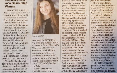 Saratoga Voices Announce Vocal Scholarship Winners – 2022